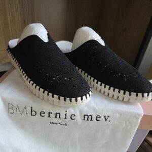 Bernie Mev Black Laser-Cut Slip-On Sneakers